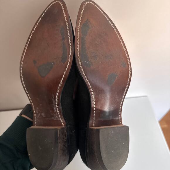 Rodeo Drive Black Suede Leather Cowboy Western Boots Size 7.5 Made in USA - Picture 11 of 12